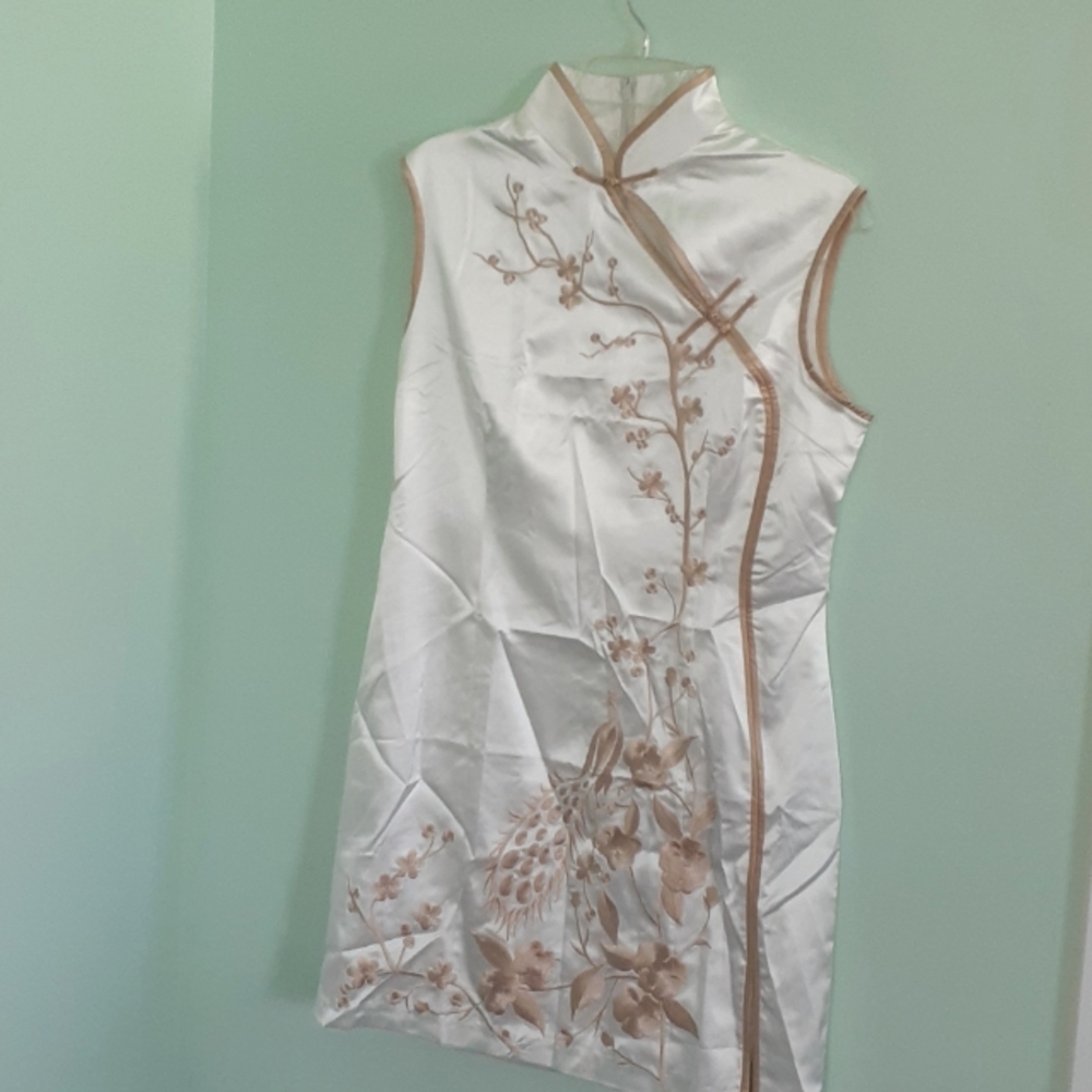 Ebene by Patrick Assuline Dress Size 4, White and Tan NWT